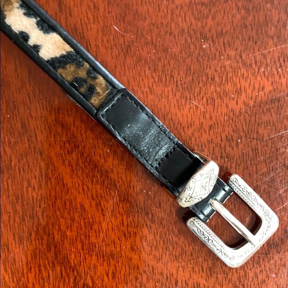 Brighton leather w/faux Leopard fur belt.